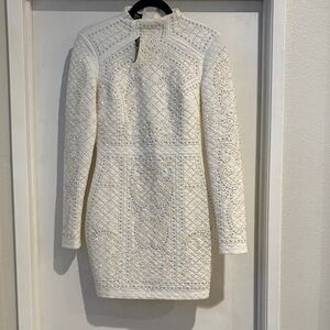 Bebe Elegant White Embellished Dress